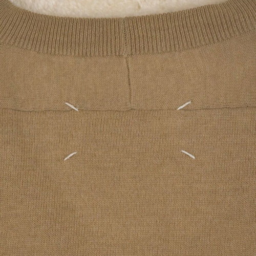 Maison Margiela luxury wool cardigan with leather patches size L used