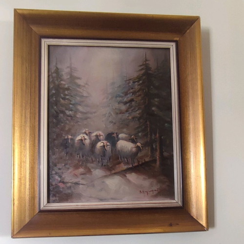 Oil painting shepherd by Karasmailis like new