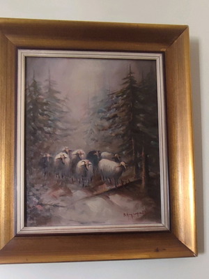 Oil painting shepherd by Karasmailis like new