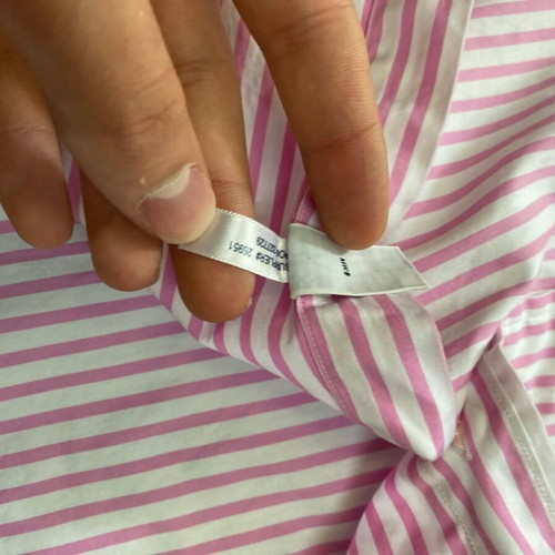 Ralph Lauren Longsleeve Oxford Shirt XL, pink white pinstripe, blue logo