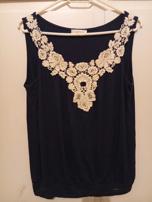 Derpouli blouse used, size M, black and blue