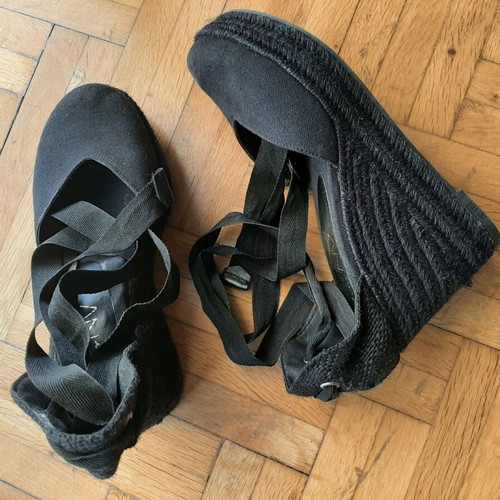 Espadrille platform black size 39 like new