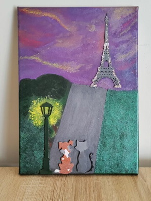 Handmade wall art with 3D details, new, 25x35 cm