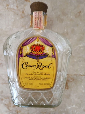Crown Royal Canadian Whiskey empty bottle used
