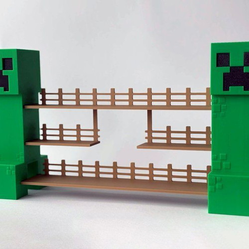 Minecraft Kinder Joy figure display stand with creeper towers