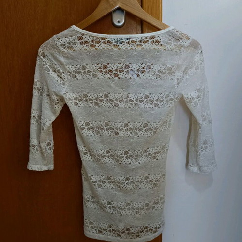 Lace blouse 3/4 used, Tally Weijl, white, size S