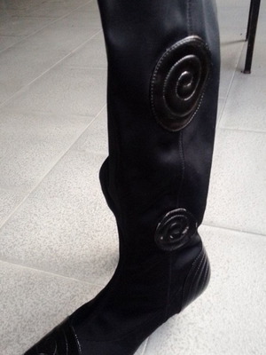 Boots size 39 black with 6 cm stiletto heel new