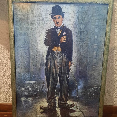 Charlie Chaplin framed puzzle 1000 pieces used, 53×73 cm