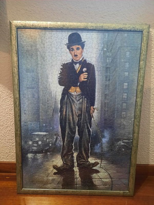 Charlie Chaplin framed puzzle 1000 pieces used, 53×73 cm