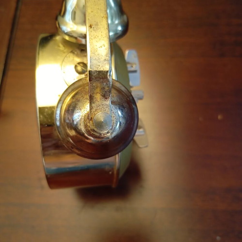 Vintage table clock alarm with natural patina used
