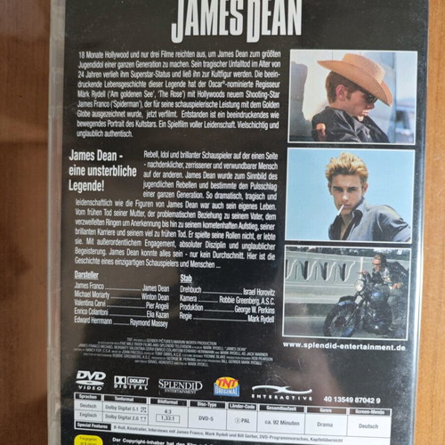 James Dean DVD like new, biographical movie starring James Franco