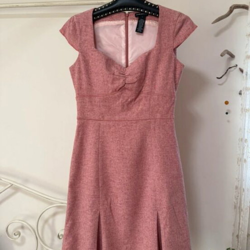 Club Monaco pink dress used, size S/XS, wool and silk blend