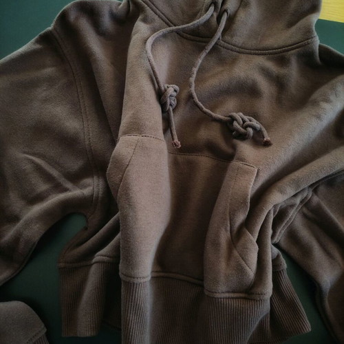 Brown cropped Zara hoodie like new, size S