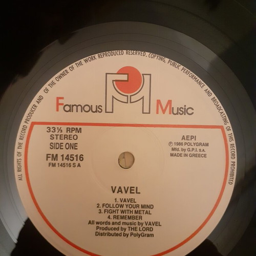 Vavel vinyl album used, original 1986 Greek metal