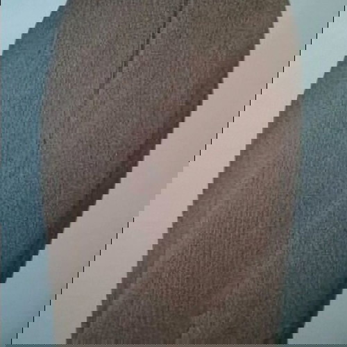 Ελαστική φούστα με φόδρα και ψηλή μέση, καφέ ριγέ, σαν καινούργια