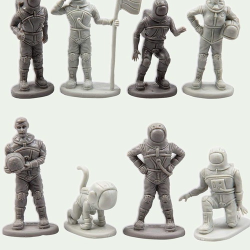 Astronaut figures new, pack of 8 soft plastic
