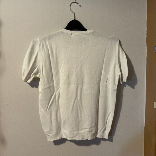 Zara plain knitted t-shirt used, size M, white