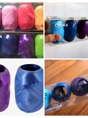 ÖNSKA gift wrapping ribbon set from IKEA, new, 2 pieces