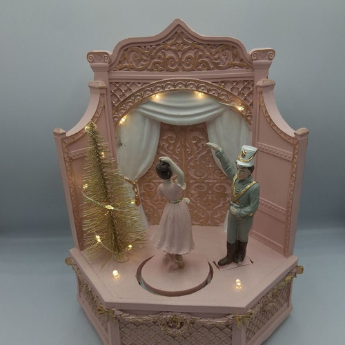 Nutcracker and Ballerina Christmas Music Box like new