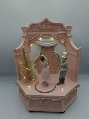 Nutcracker and Ballerina Christmas Music Box like new
