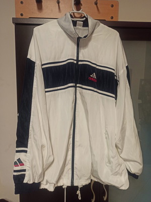Adidas lightweight jacket like new, white and blue
