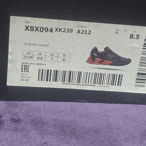 EA7 Emporio Armani sneakers X8X094 XK239 A212, size 42, multicolor