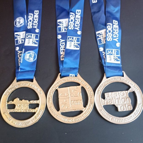 Energy Races Triathlon Medals Set of 3 2017, like new