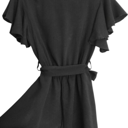 Dress with ruffles black, like new, sizes L and XL