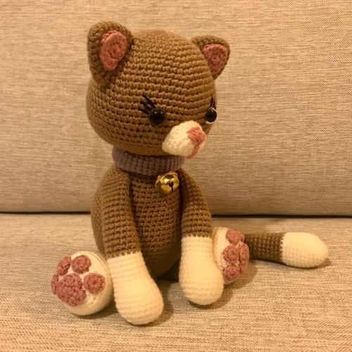 Handmade knitted amigurumi cat doll new
