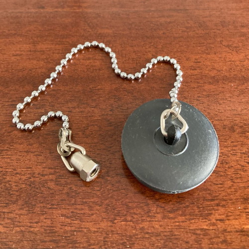 Rubber drain plug like new with stainless steel ball chain