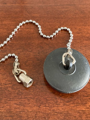 Rubber drain plug like new with stainless steel ball chain