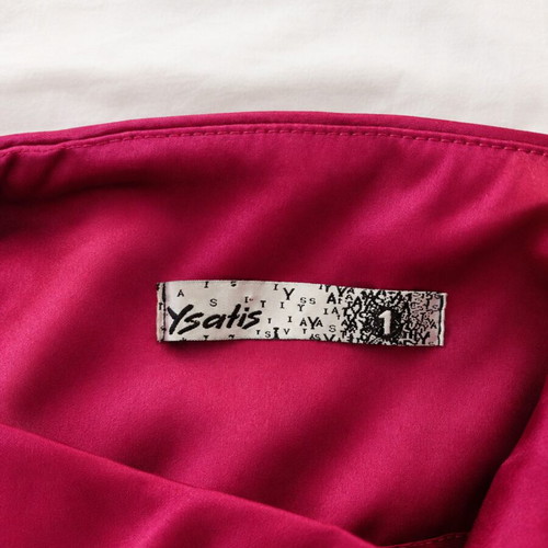 Ysatis satin fuchsia dress with gold chain, size S, evening