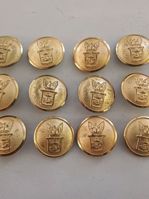 Navy buttons used, pack of 12, 1973 military officer uniform