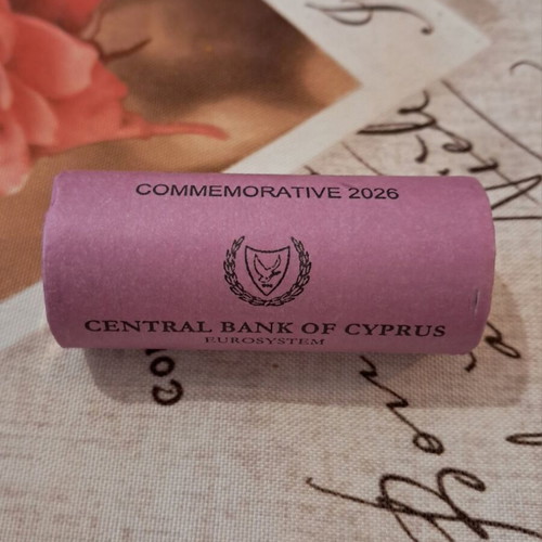 2 Euro Cyprus Commemorative Coin Roll 2026 UNC, 25 Coins