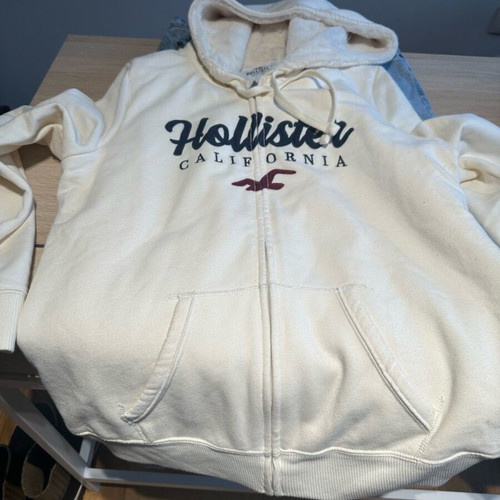 Hollister φούτερ με κουκούλα σαν καινούργιο, άσπρο, μέγεθος L
