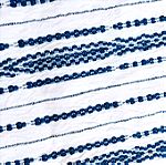  Σετ 2 κουβέρτες αργαλειός λευκό μπλε με τελείωμα βελονάκι δαντέλα διαστάσεις 152 Χ 202