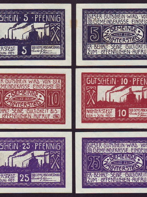 Germany 5-10-25 Pfennig Set 3 Notgeld 1921 καινούργιο NACHTERSTEDT (Нот079)