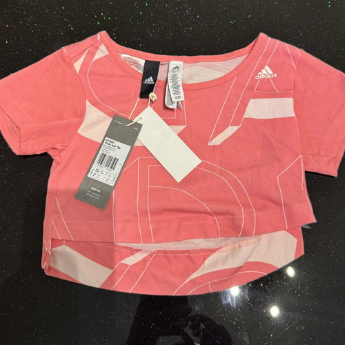 Adidas girls' t-shirt new with tags size 5-6 pink