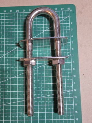 U-Bolt stainless steel support ring 15x5cm with plates and nuts new