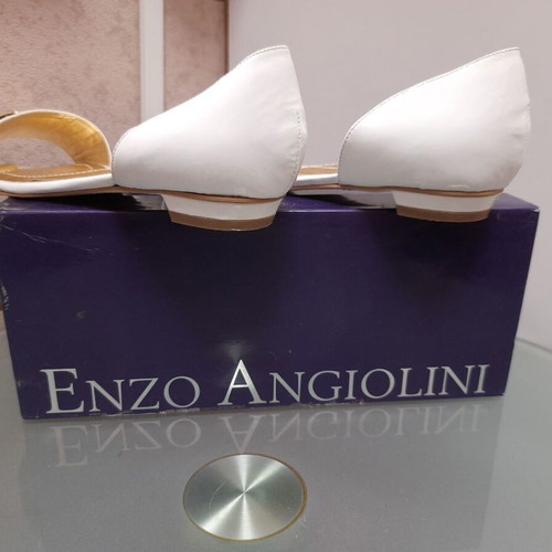 Enzo Angiolini summer shoes white and gold size 41 like new