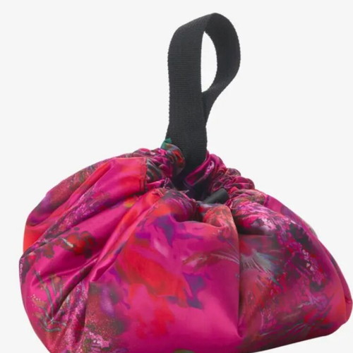Travel toiletry bag new, satin fabric multicolor