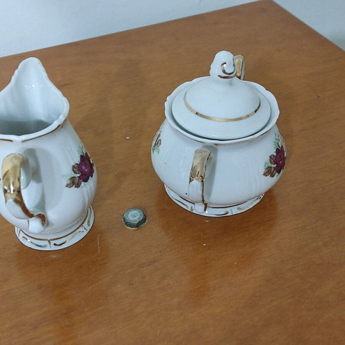 Porcelain sugar and milk set used, Russian brand
