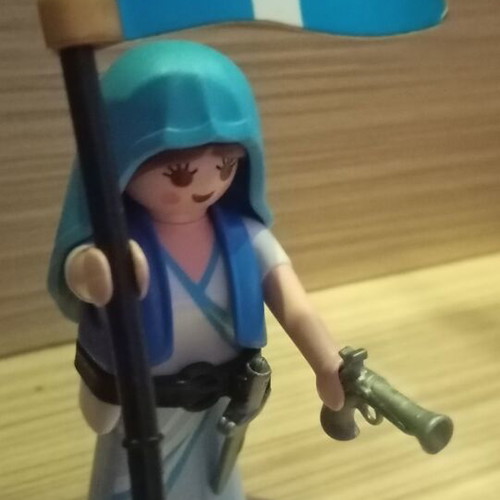 Playmobil Woman Revolution 1821 like new, holding flag