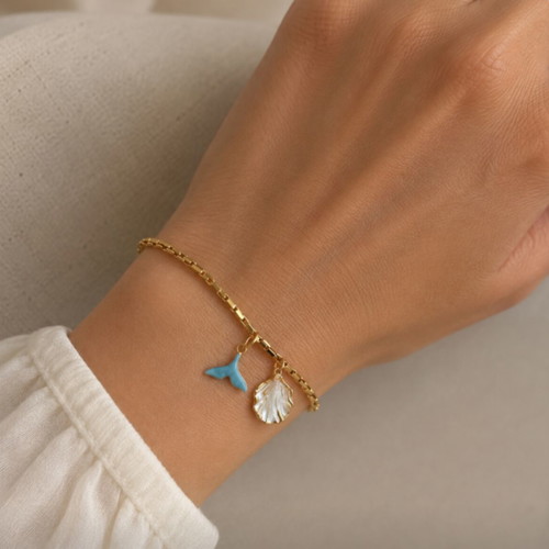 Women's summer bracelet new, white and gold colors