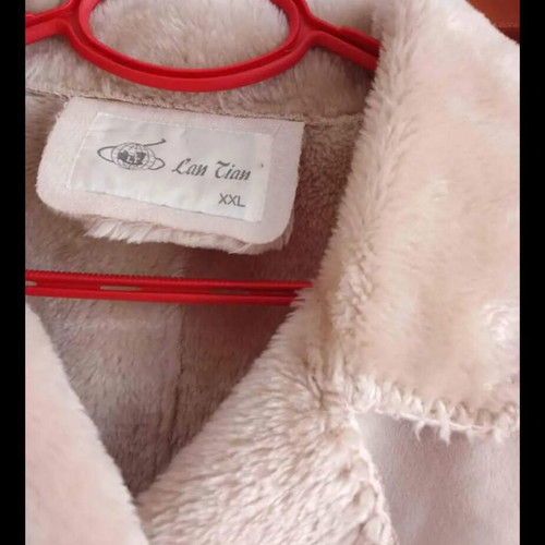 Suede half-coat white ice color XL like new, soft fur lining