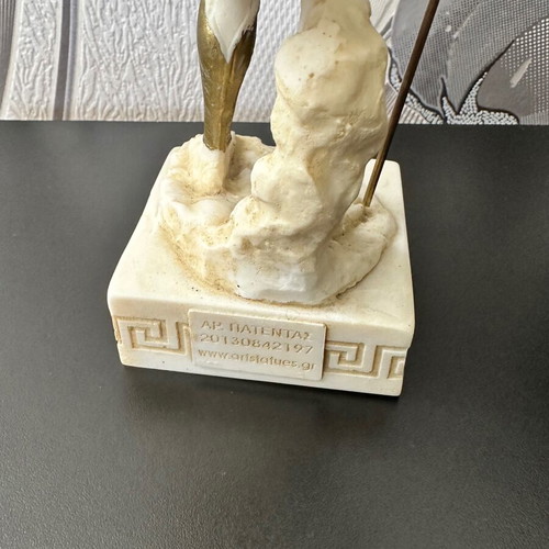 Achilles alabaster statue like new, 24 cm tall