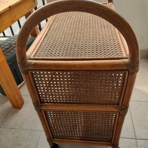 Bamboo bar cart like new