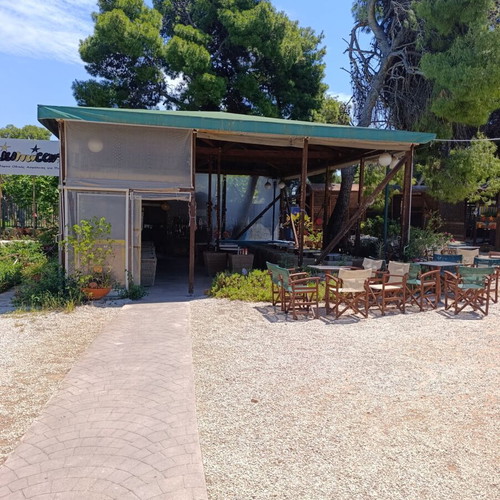 Pergola kiosk used, set of 3 with awnings and ground lights