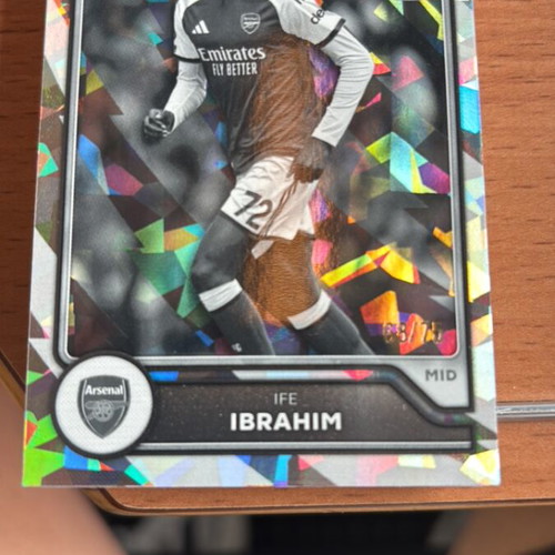Ife Ibrahim Black Diamond Parallel RC Card /75 Topps Premier League 26/27