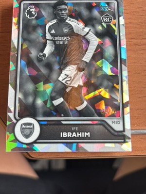 Ife Ibrahim Black Diamond Parallel RC Card /75 Topps Premier League 26/27